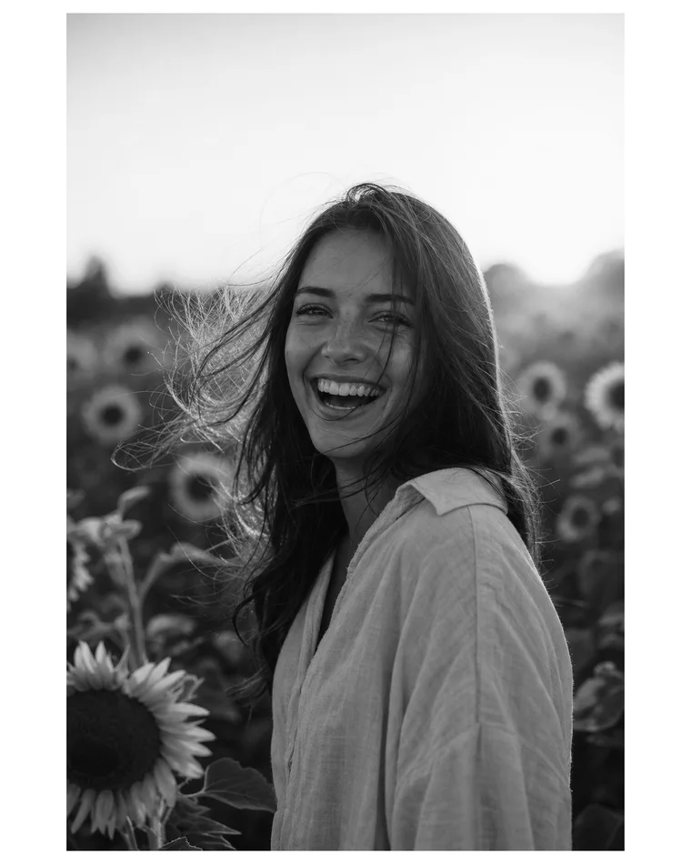 The same photo with the Black and White filter